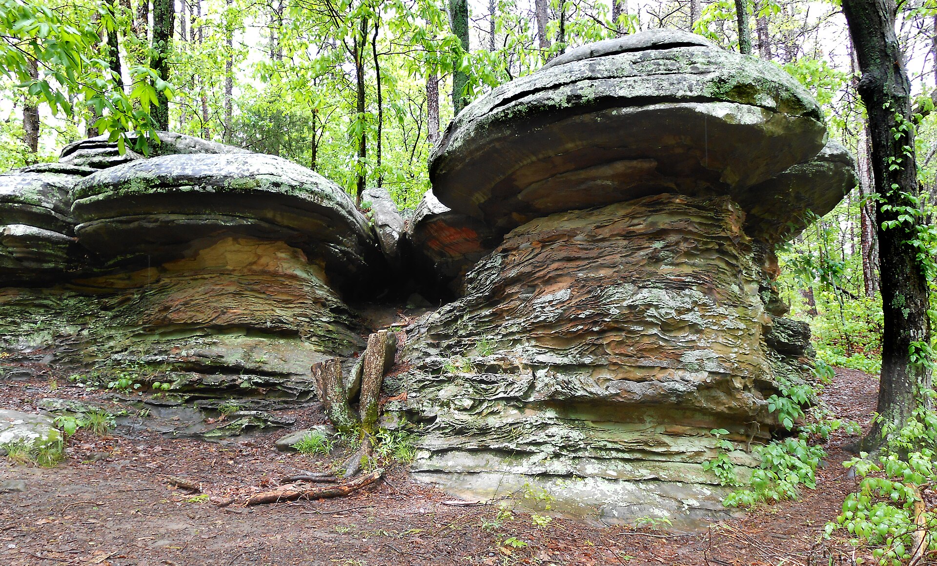 Rock formations near hiking trail