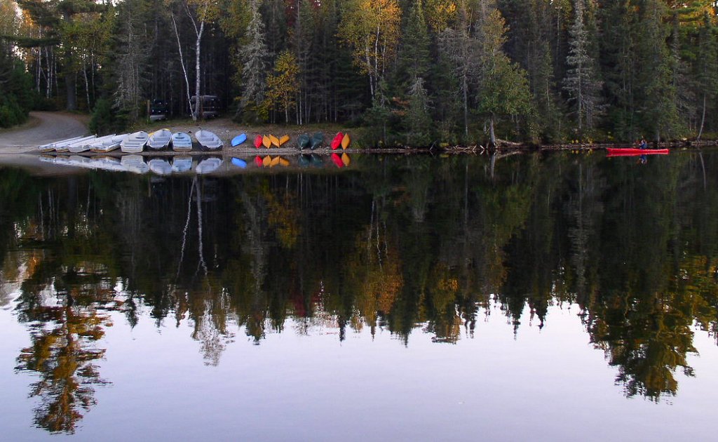 Rental watercraft near the Bear Head Lake boat ramp