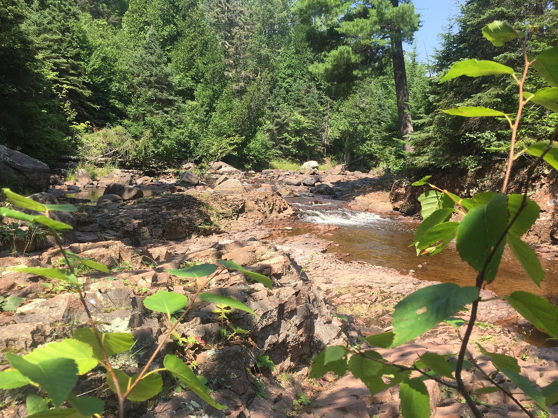 West Split Rock River alongside the Superior Hiking Trail, approximately 1/2 mile downstream from the Split Rock Camp Sites in the Split Rock State Park area