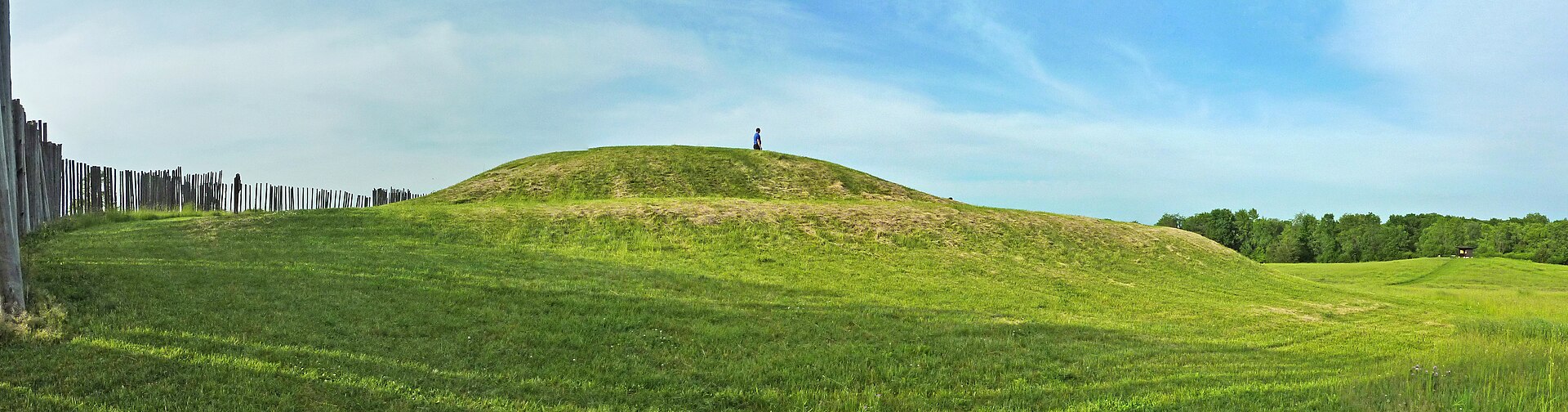 Largest platform mound viewed from the south and part of a stockade